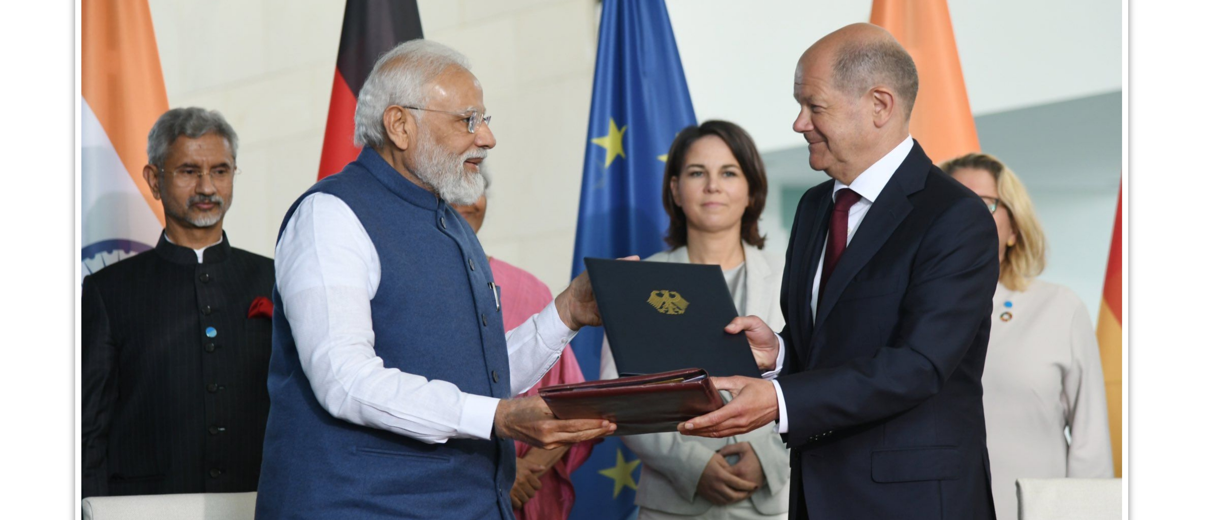 Prime Minister Shri. Narendra Modi with Chancellor Olaf Scholz for the 6th India-Germany Inter-Governmental Consultations