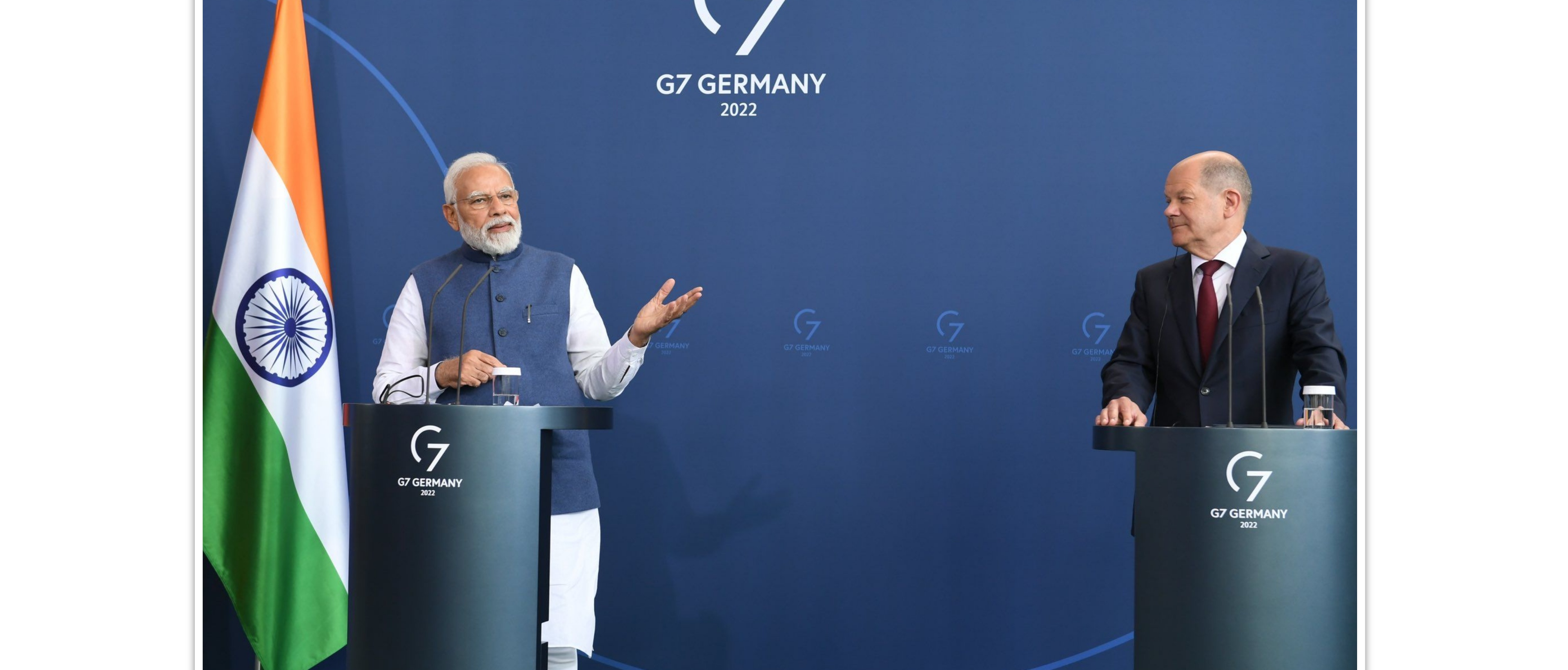 Prime Minister Shri. Narendra Modi with Chancellor Olaf Scholz for the 6th India-Germany Inter-Governmental Consultations