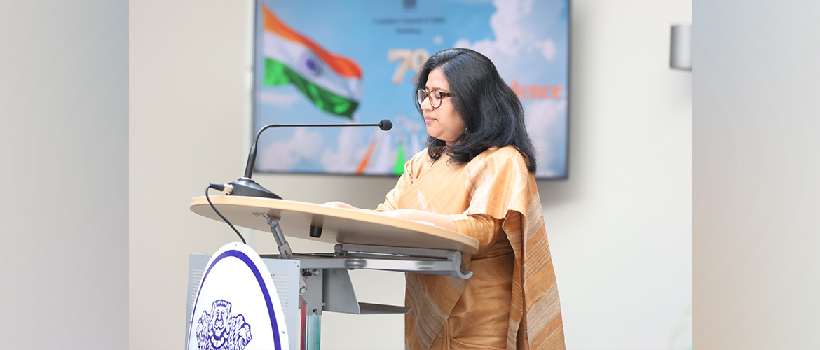 Consul General reading out Honourable President’s Message on the 79th Independence Day  (CGI Hamburg,15.08.2025 )