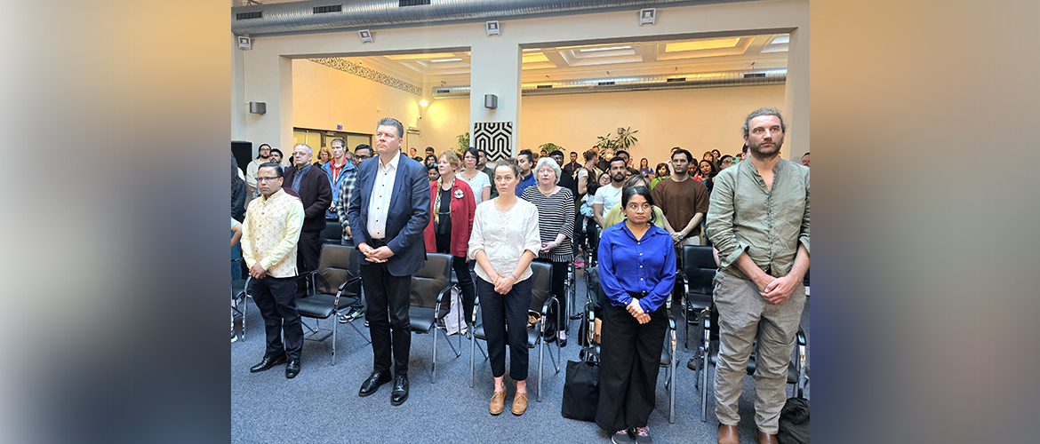 Finance Senator of Hamburg Dr. Andreas Dressel, members of the Hamburg Senate observed a two-minute silence at the Post